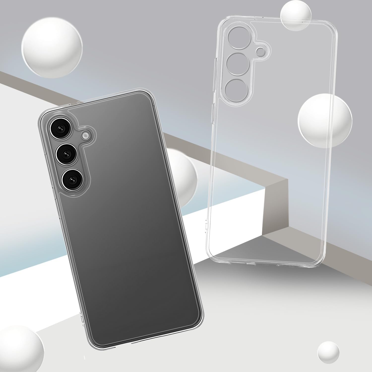 TENOC Phone Case for Samsung Galaxy S25, Clear Case Shockproof Protective Bumper Slim Cover